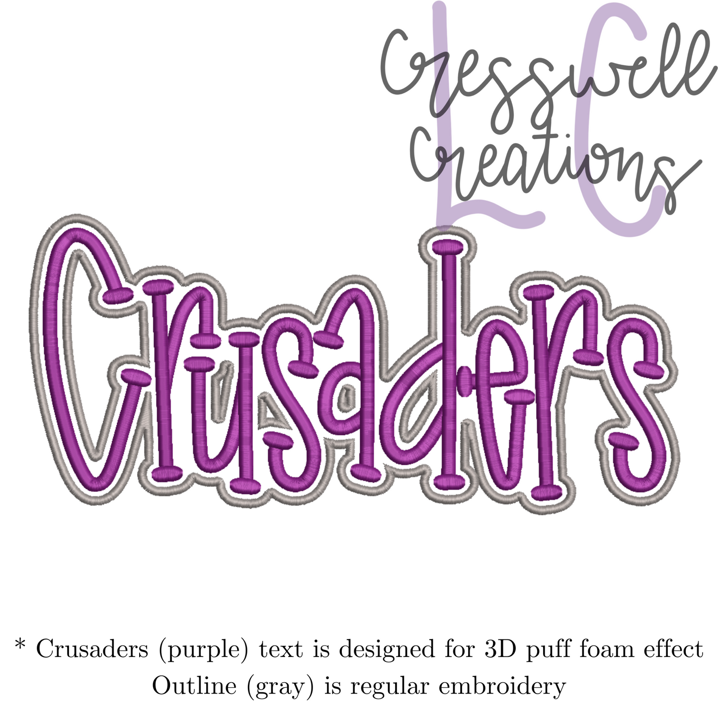 Crusaders 3D Puff Machine Embroidery Design
