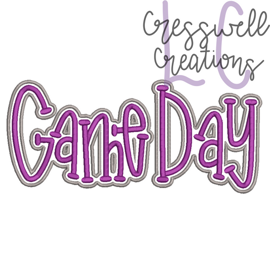 Game Day with Outline Machine Embroidery Design