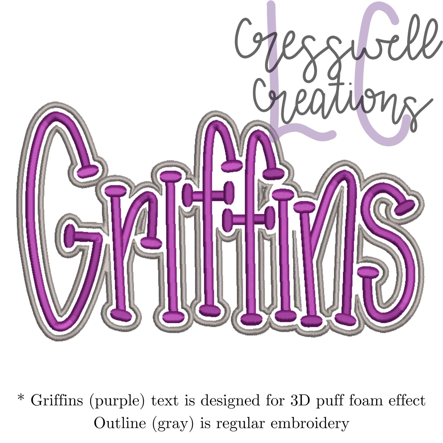 Griffins 3D Puff Machine Embroidery Design
