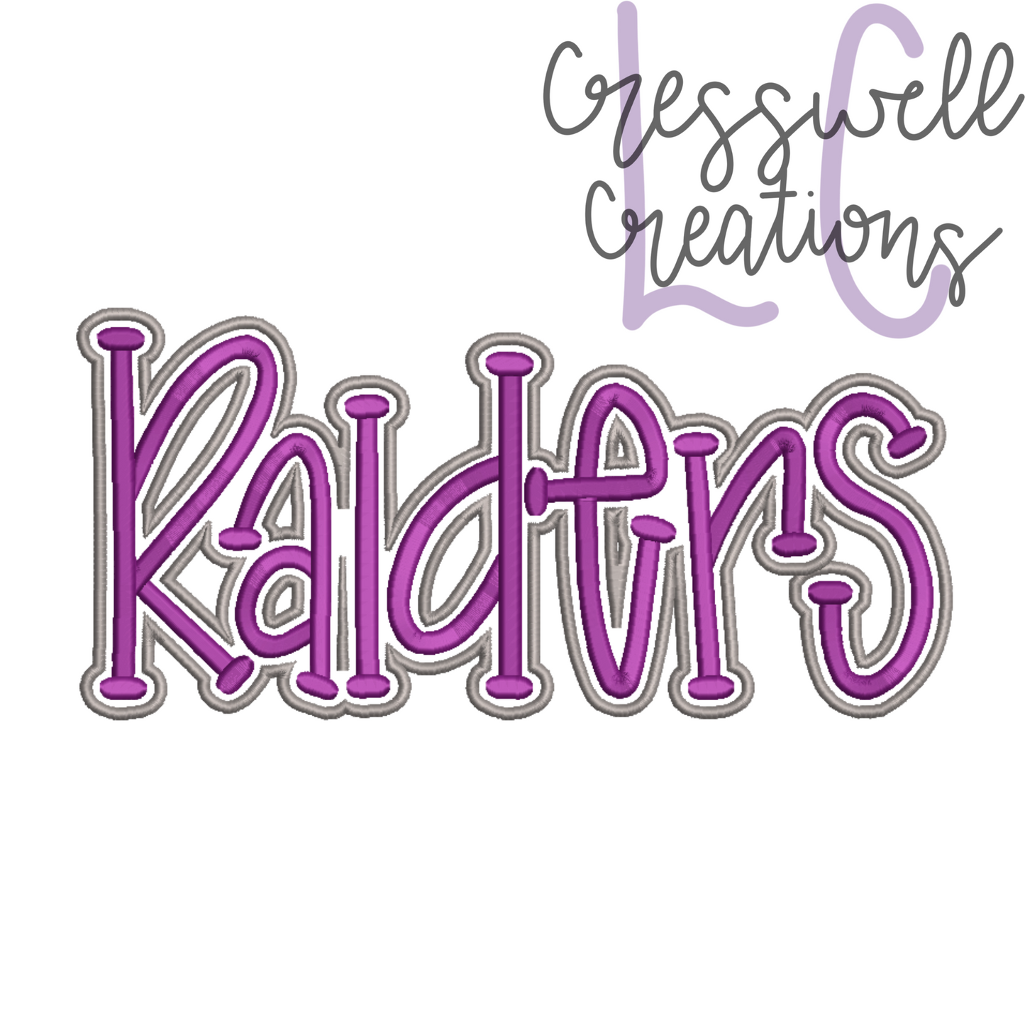 Raiders with Outline Machine Embroidery Design