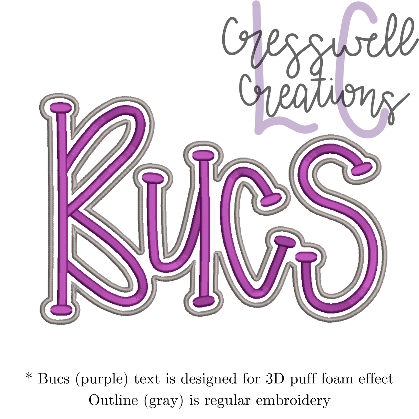 Bucs 3D Puff Machine Embroidery Design