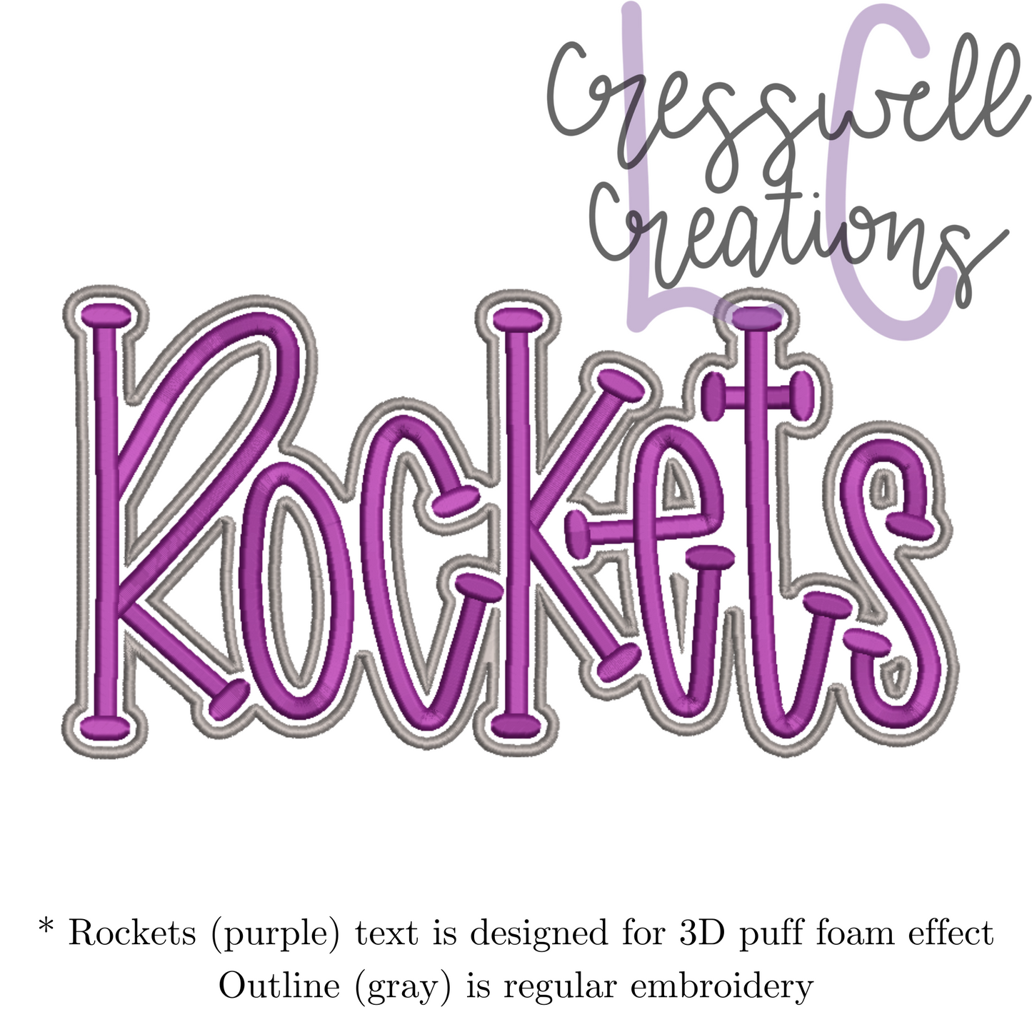Rockets 3D Puff Machine Embroidery Design
