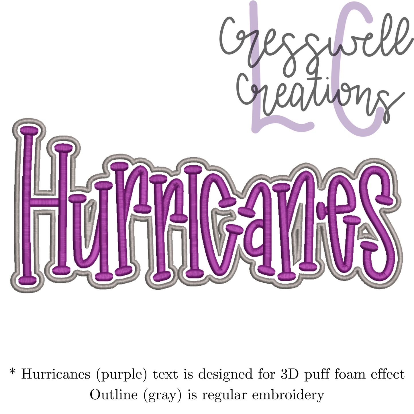 Hurricanes 3D Puff Machine Embroidery Design
