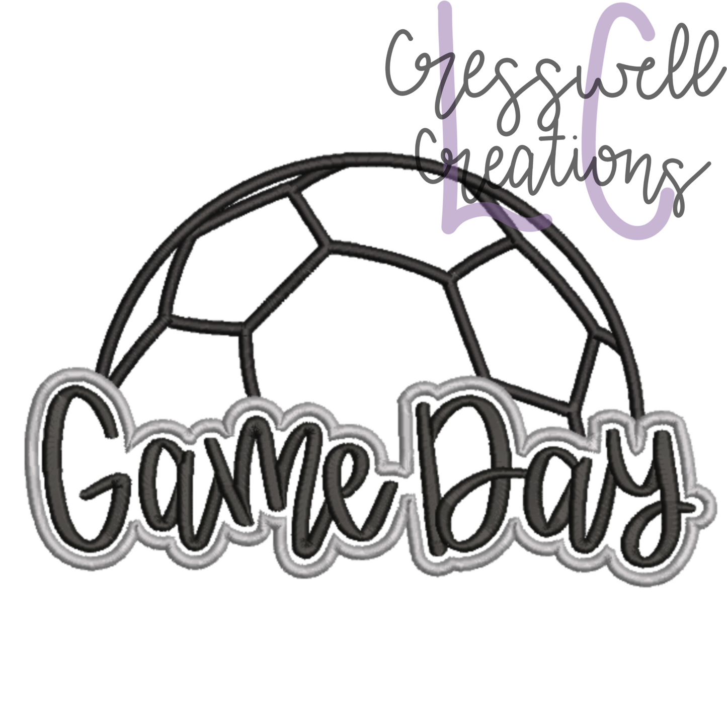 Game Day Soccer Applique Machine Embroidery Design