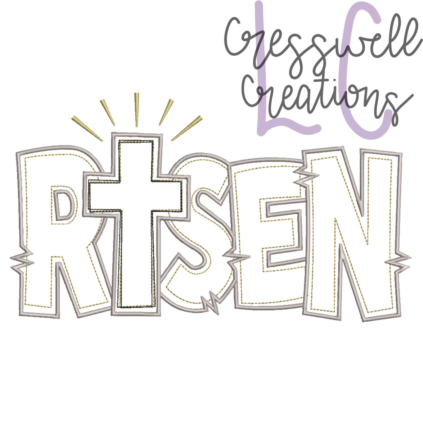 Risen Bean Stitch Applique Machine Embroidery Design