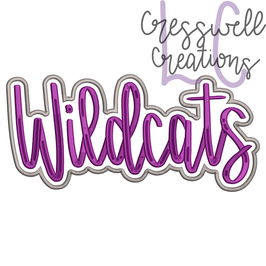 Wildcats Satin Stitch Applique Machine Embroidery Design
