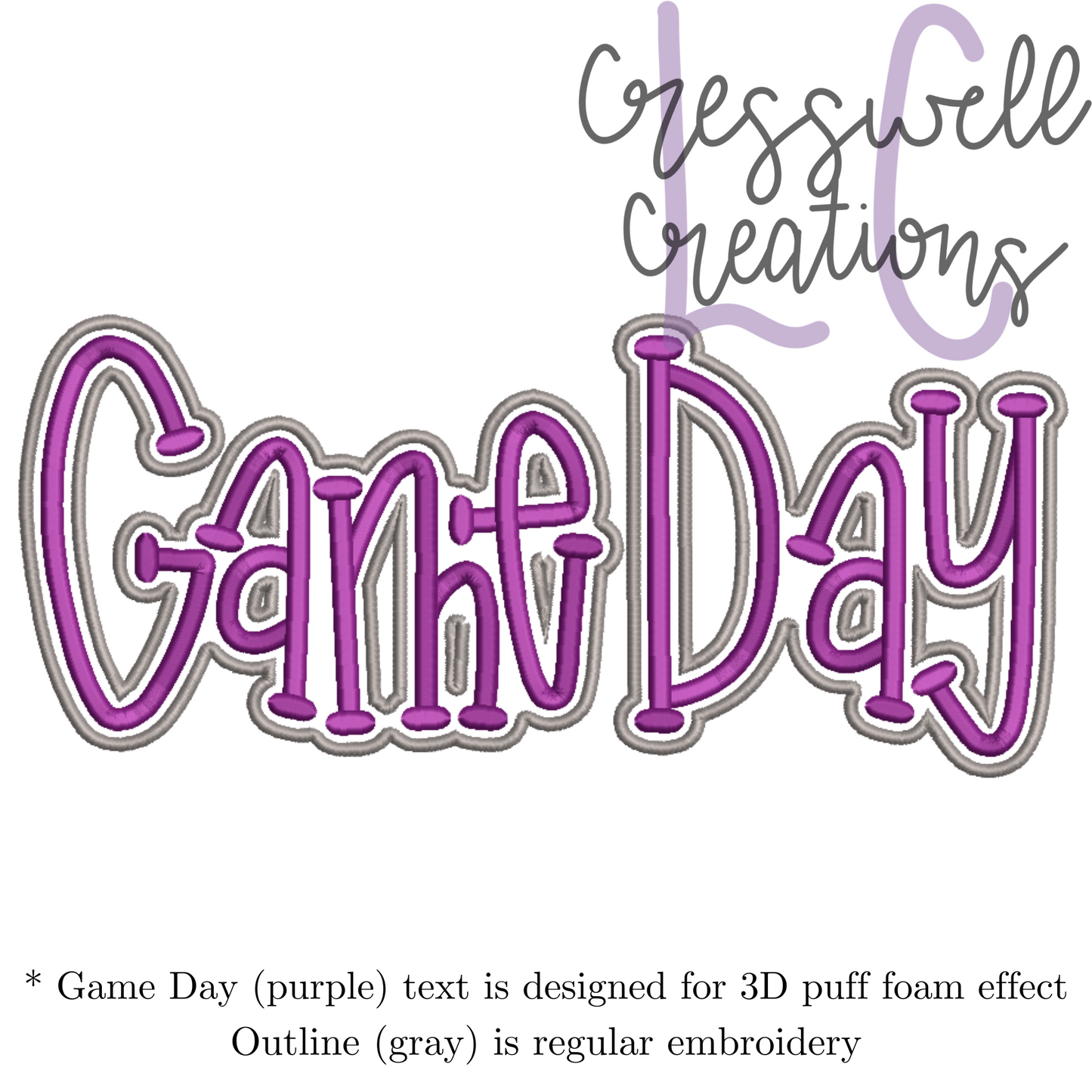 Game Day 3D Puff  Machine Embroidery Design