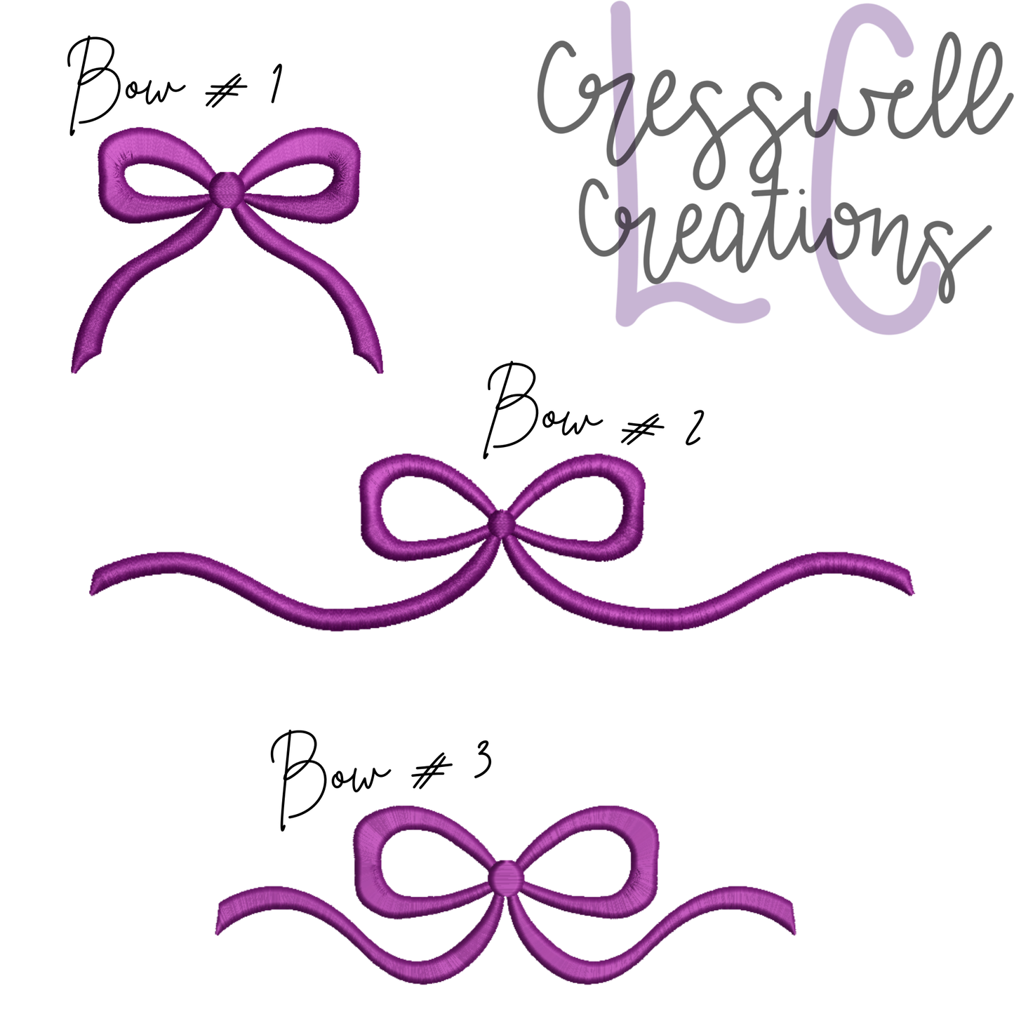 Puff Bow Bundle Machine Embroidery Design