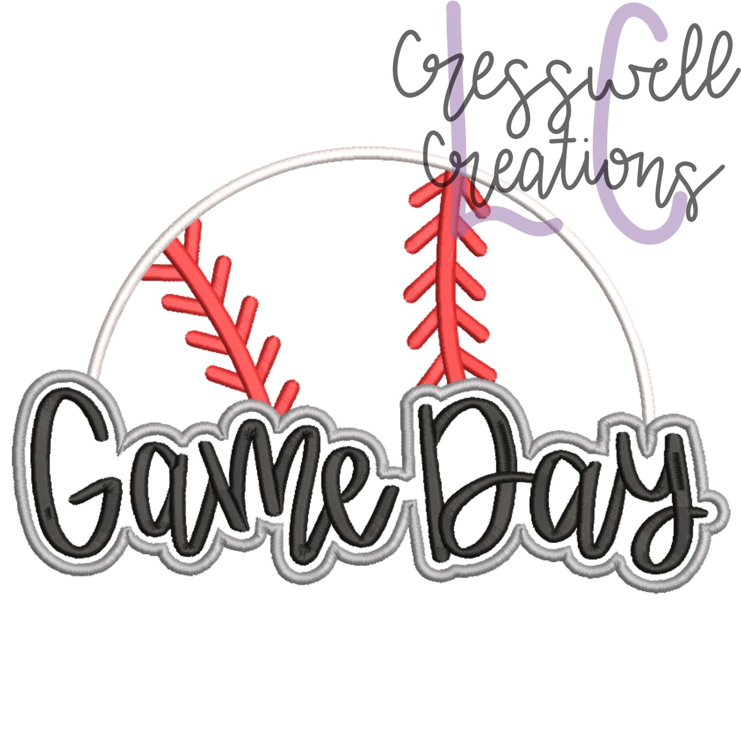 Game Day Baseball/Softball Applique Machine Embroidery Design