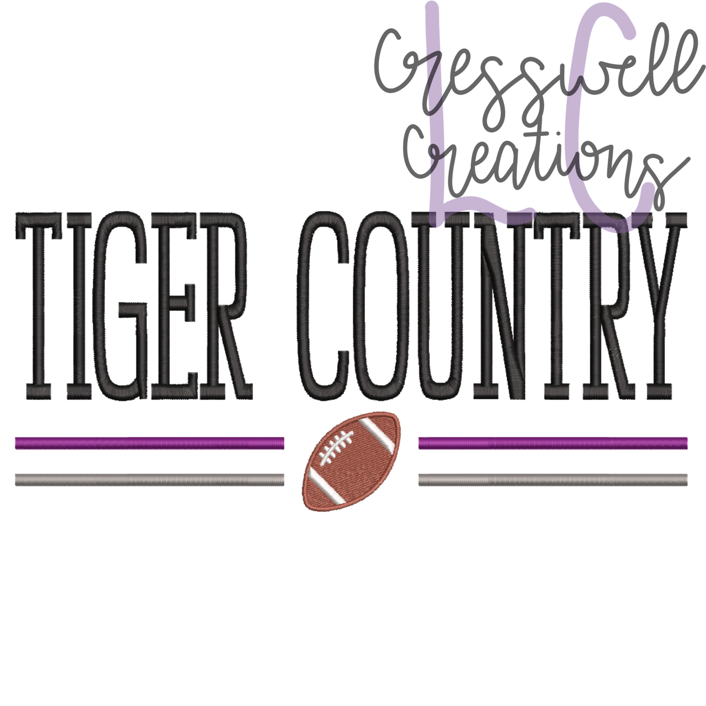 Tiger Country Football Machine Embroidery Design