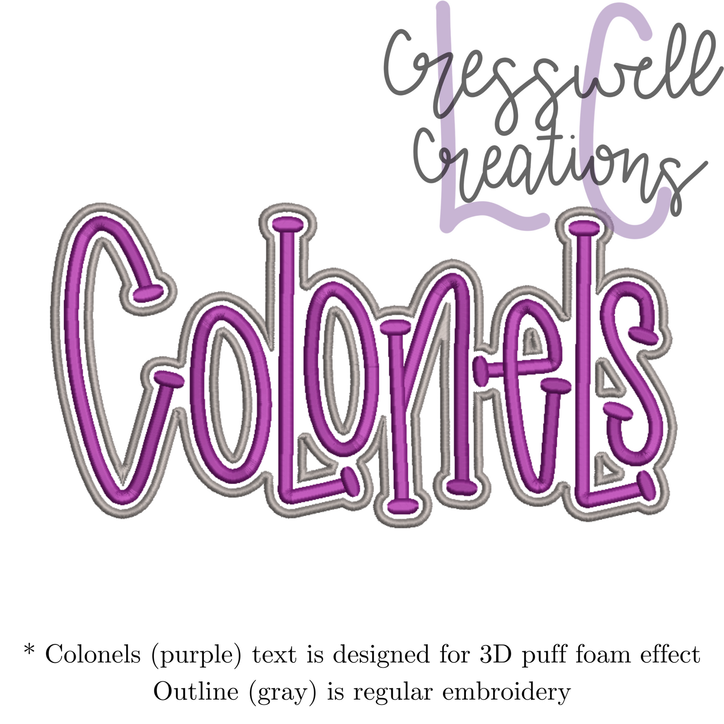 Colonels 3D Puff Machine Embroidery Design