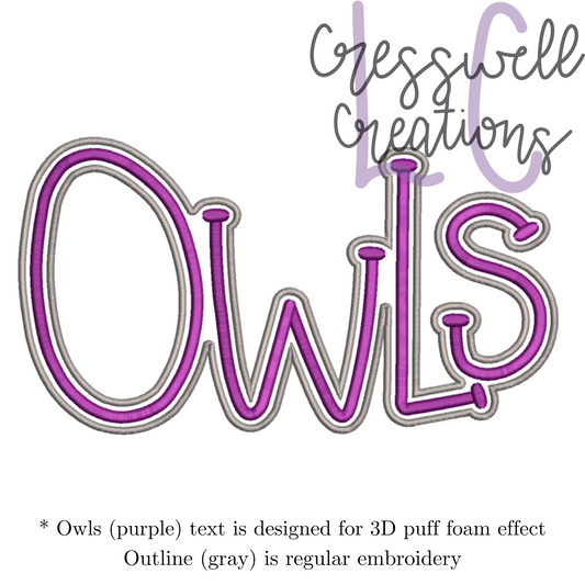 Owls Puff Machine Embroidery Design