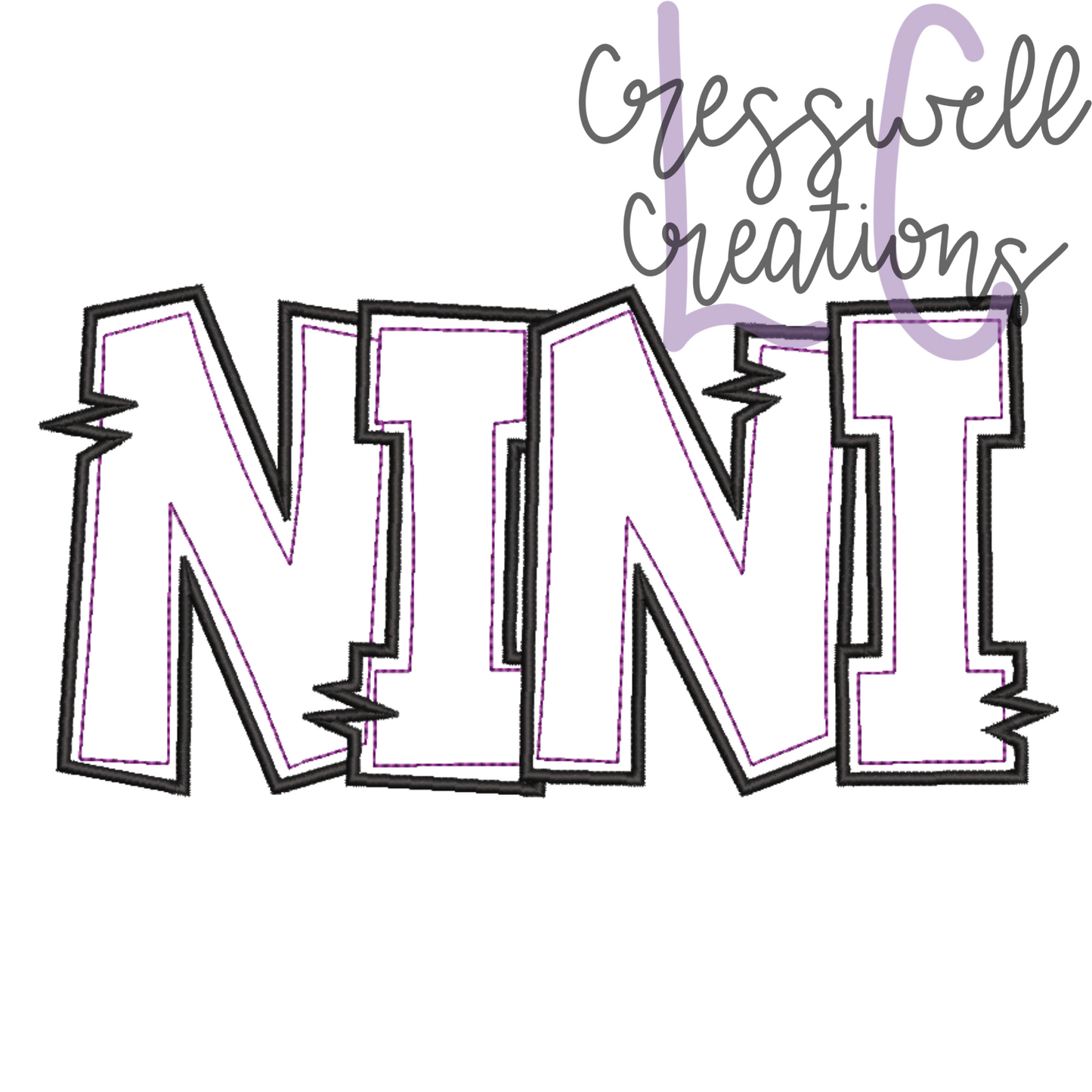 Nini Bean Stitch Applique with Satin Detailing Machine Embroidery Design