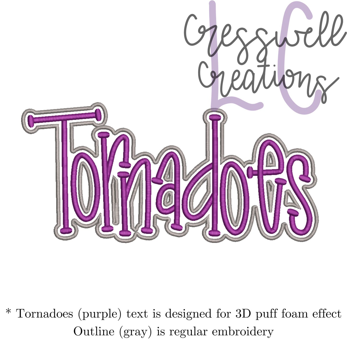 Tornadoes 3D Puff Machine Embroidery Design