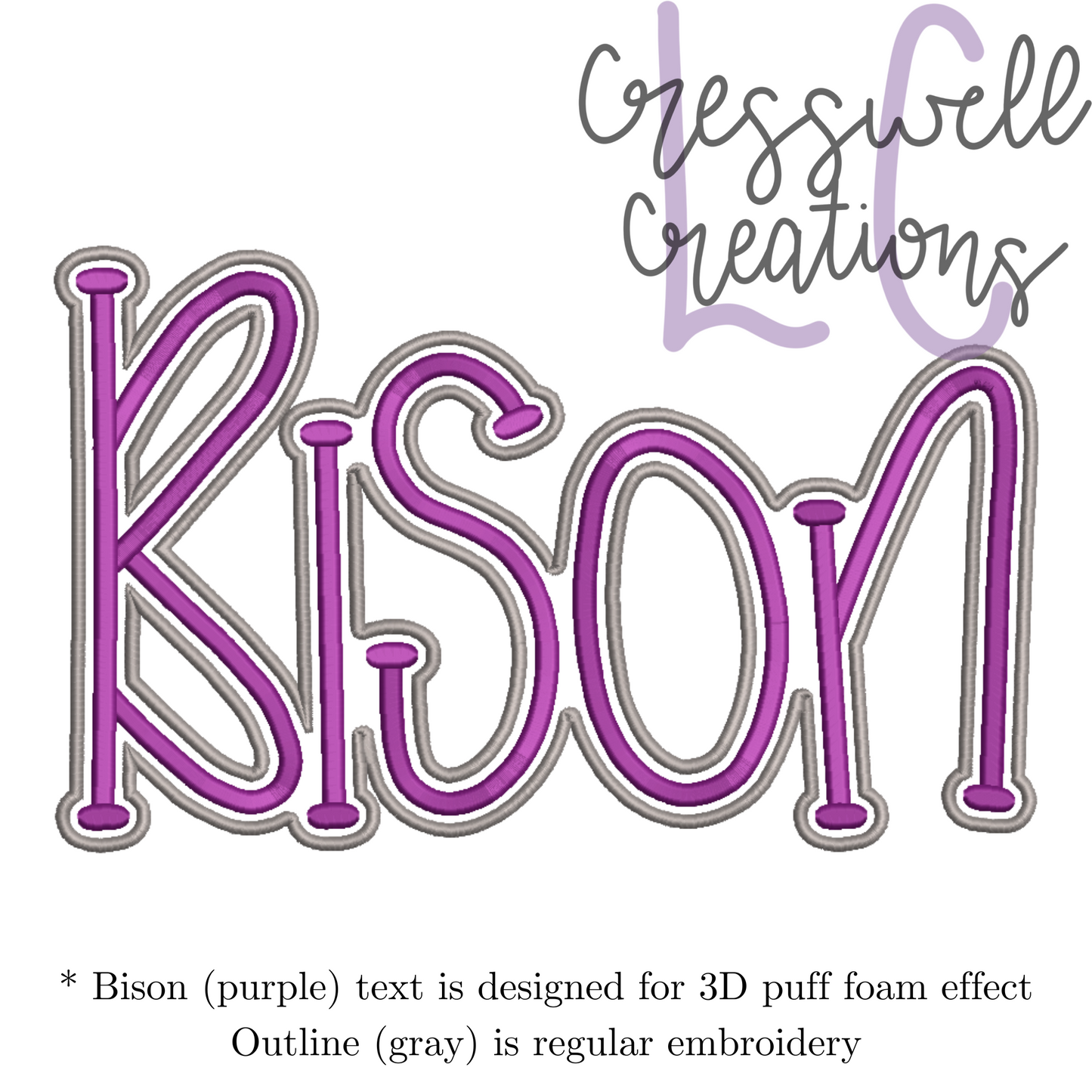 Bison 3D Puff Machine Embroidery Design