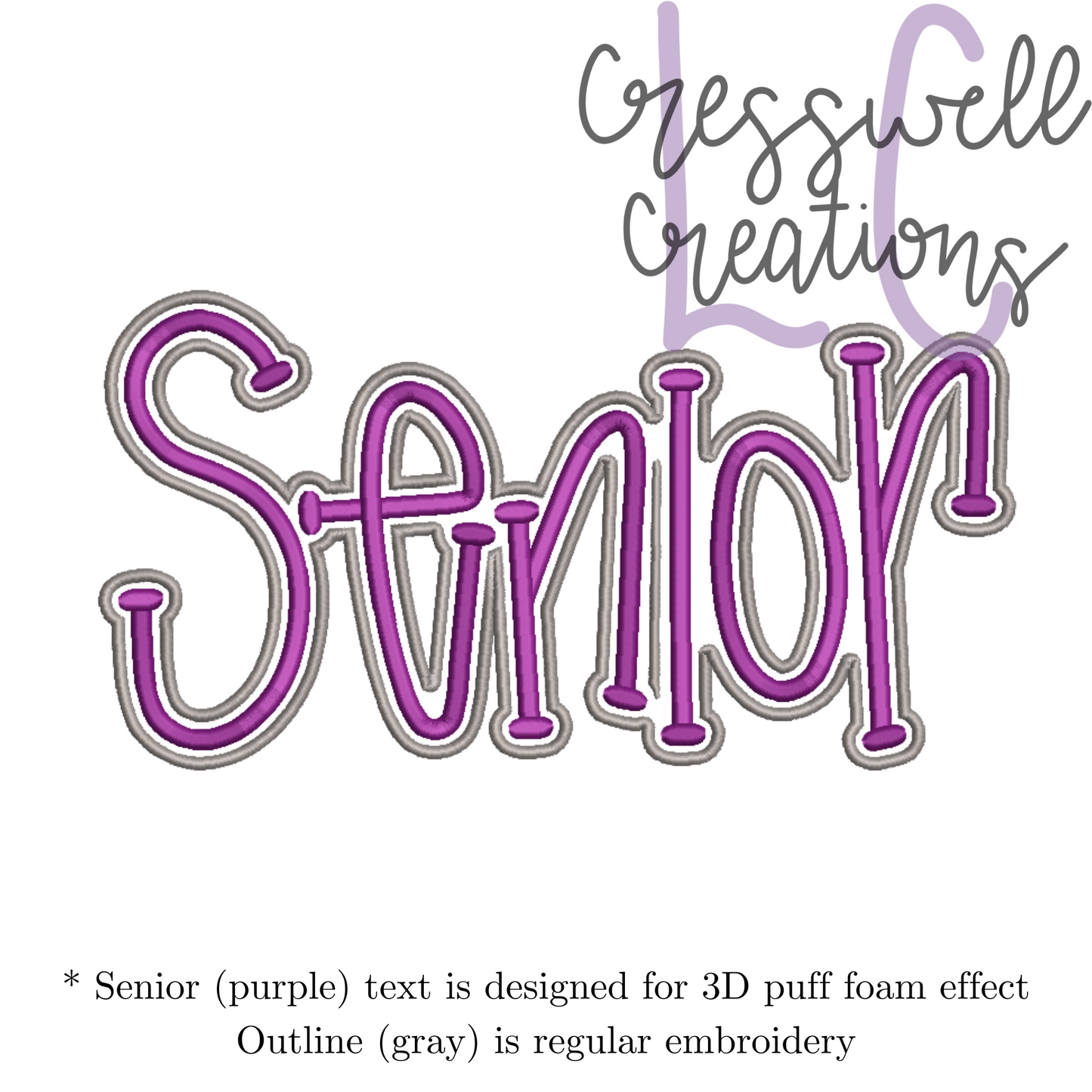 Senior 3D Puff Machine Embroidery Design