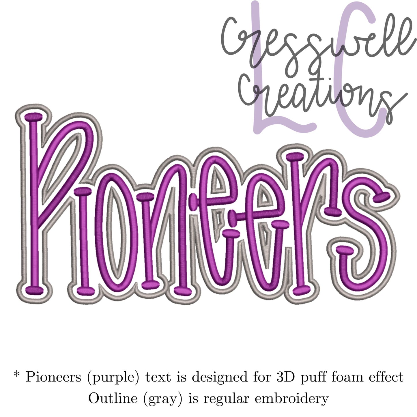Pioneers 3D Puff Machine Embroidery Design