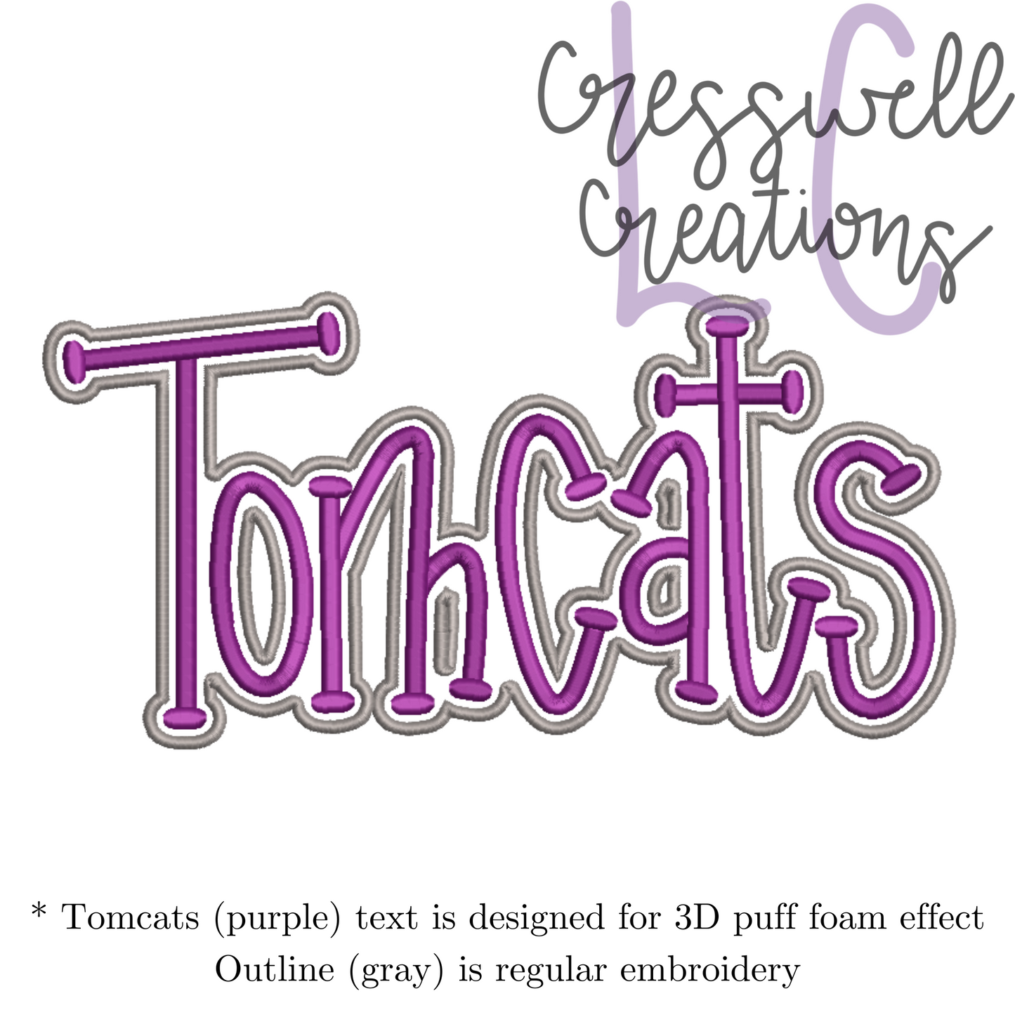 Tomcats 3D Puff Machine Embroidery Design