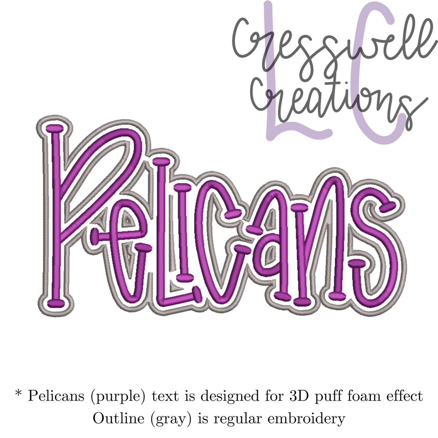 Pelicans 3D Puff Machine Embroidery Design