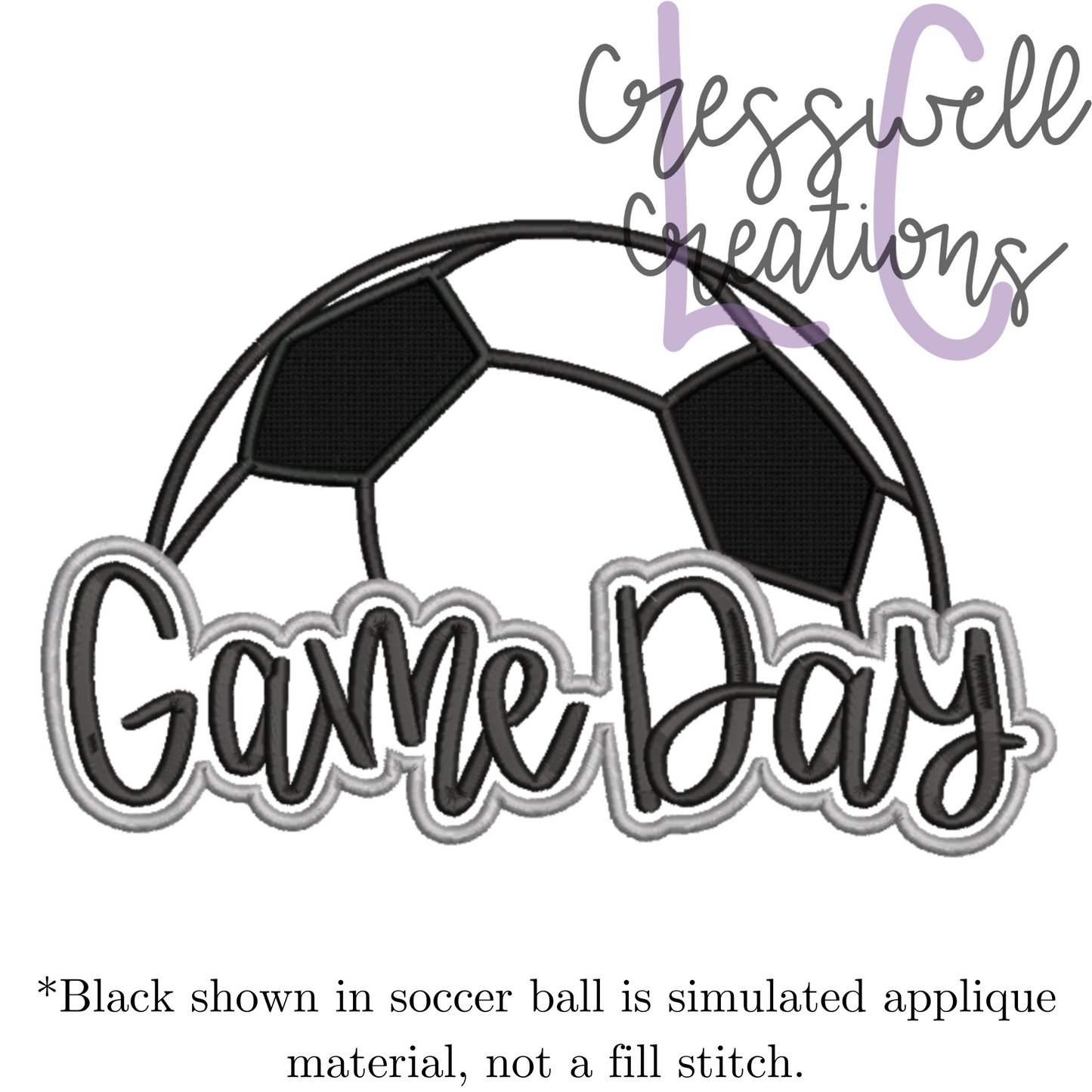 Game Day Soccer Applique Machine Embroidery Design