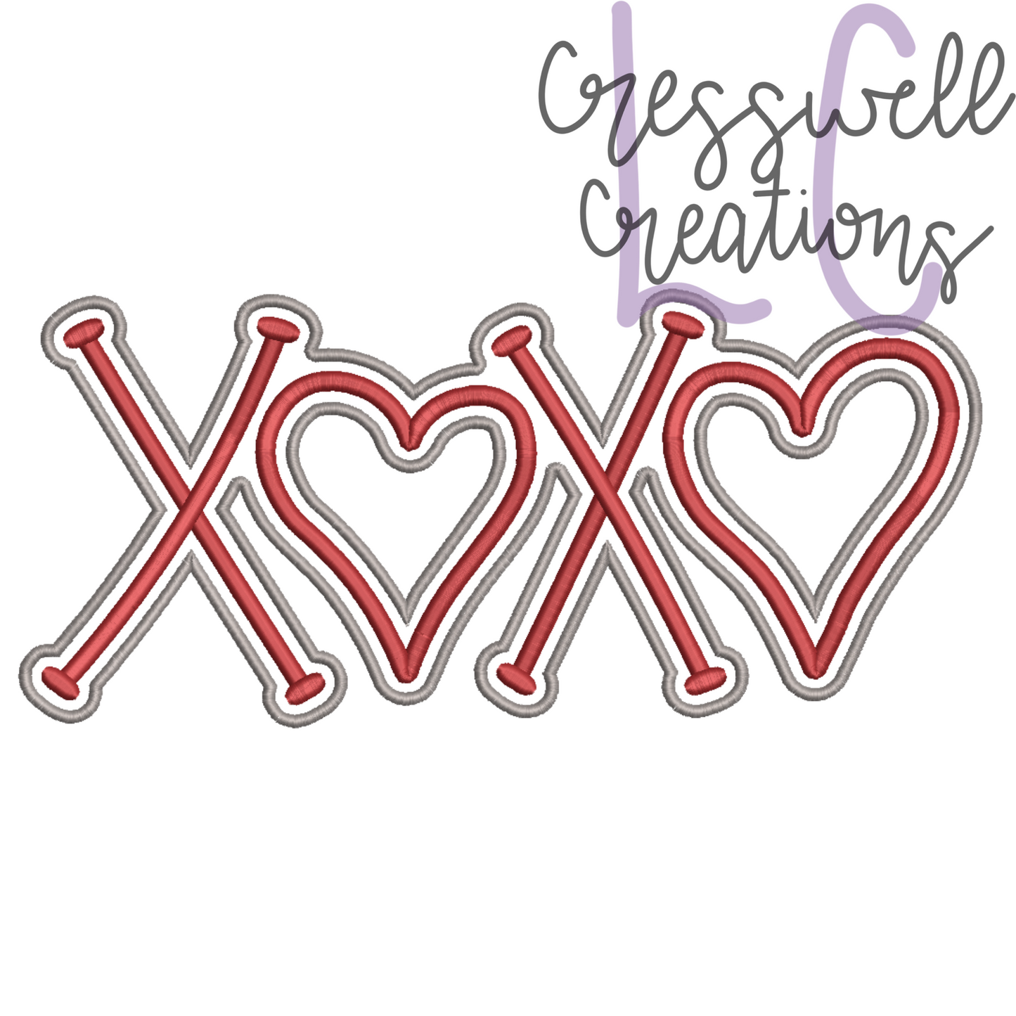 XOXO Hearts Machine Embroidery Design