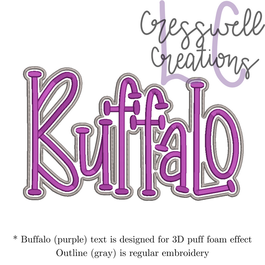 Buffalo Puff Machine Embroidery Design