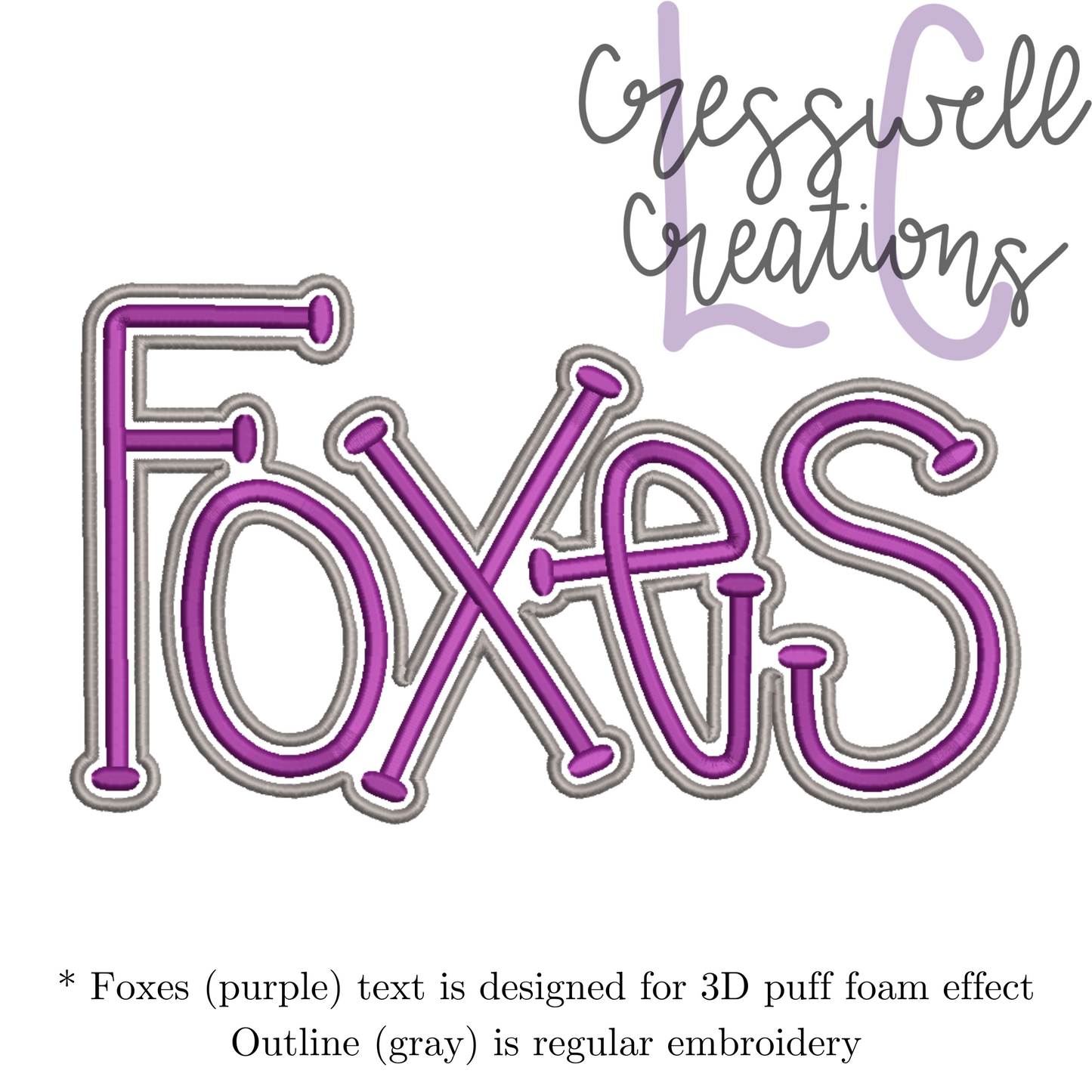Foxes 3D Puff Machine Embroidery Design