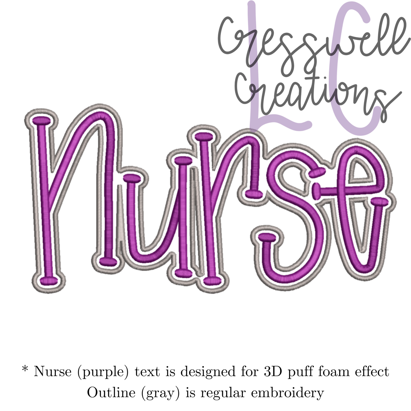 Nurse 3D Puff Machine Embroidery Design