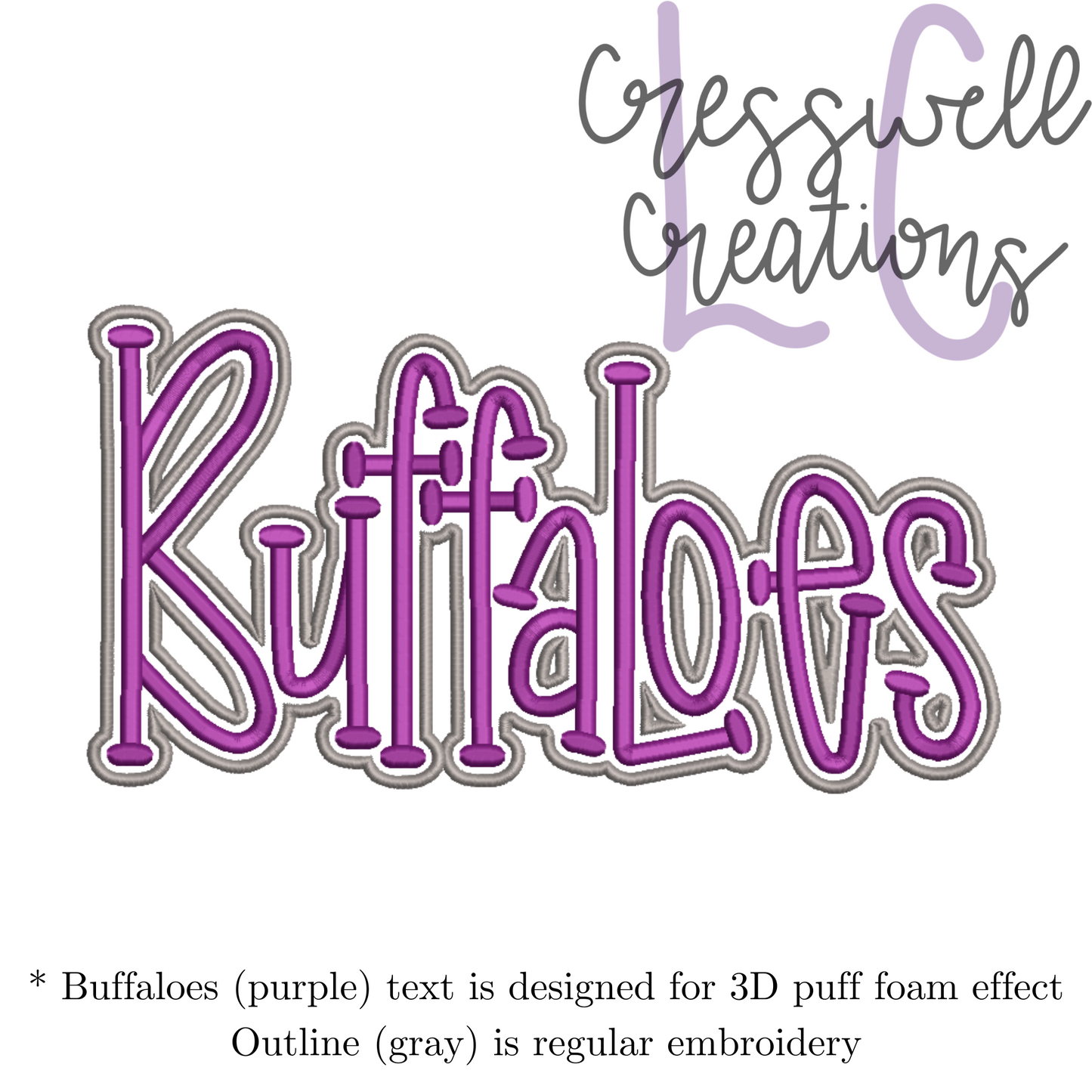 Buffaloes 3D Puff Machine Embroidery Design