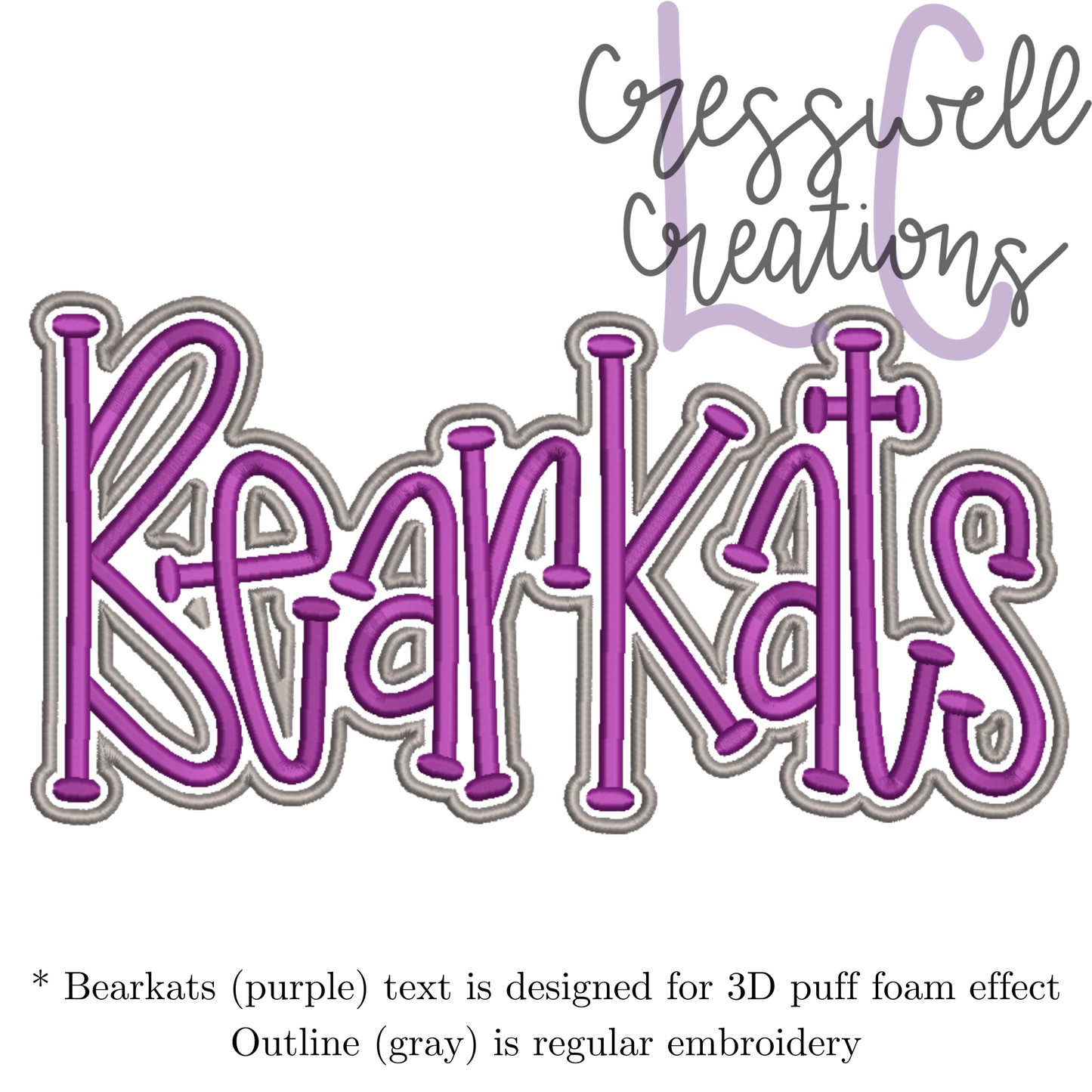 Bearkats 3D Puff Machine Embroidery Design