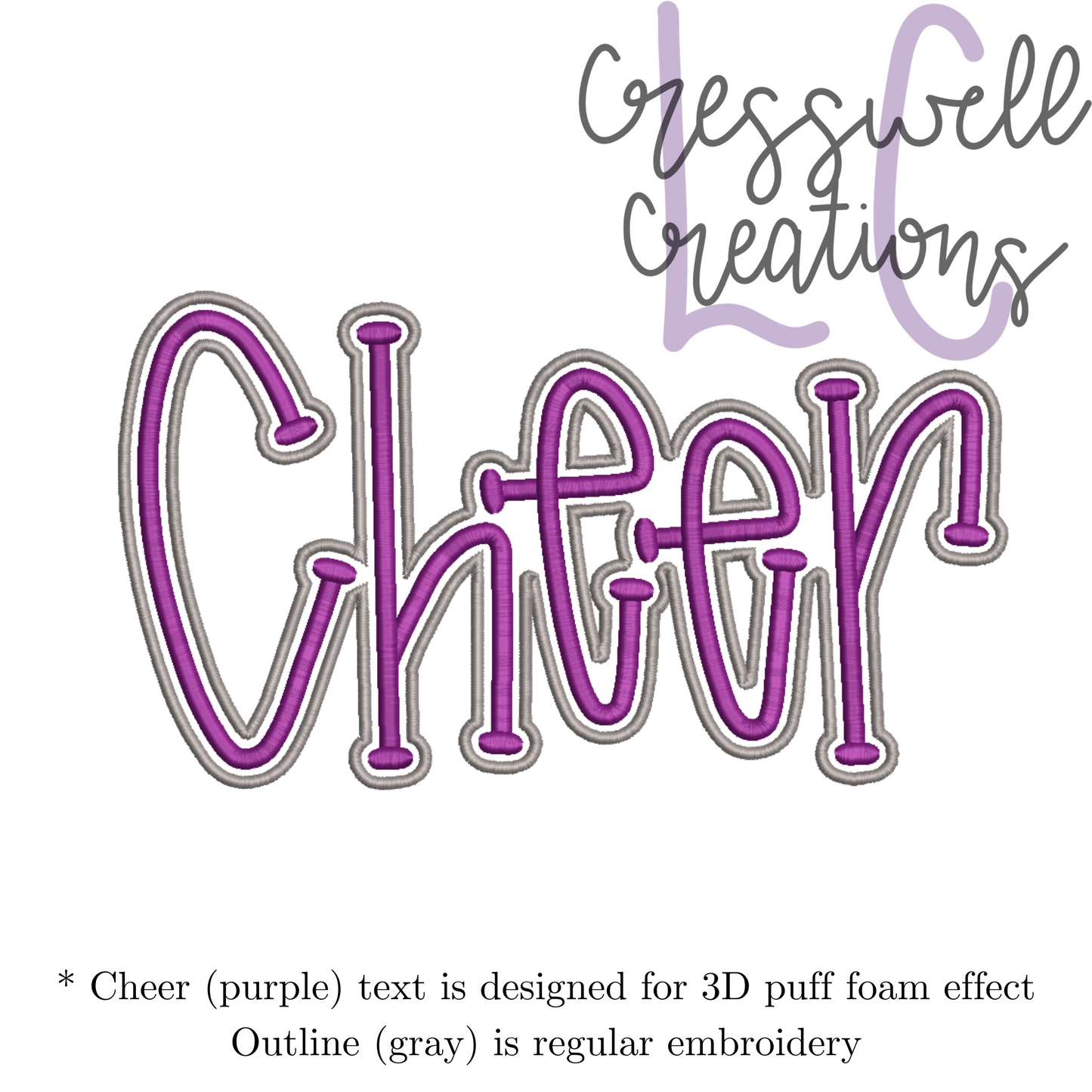 Cheer 3D Puff Machine Embroidery Design