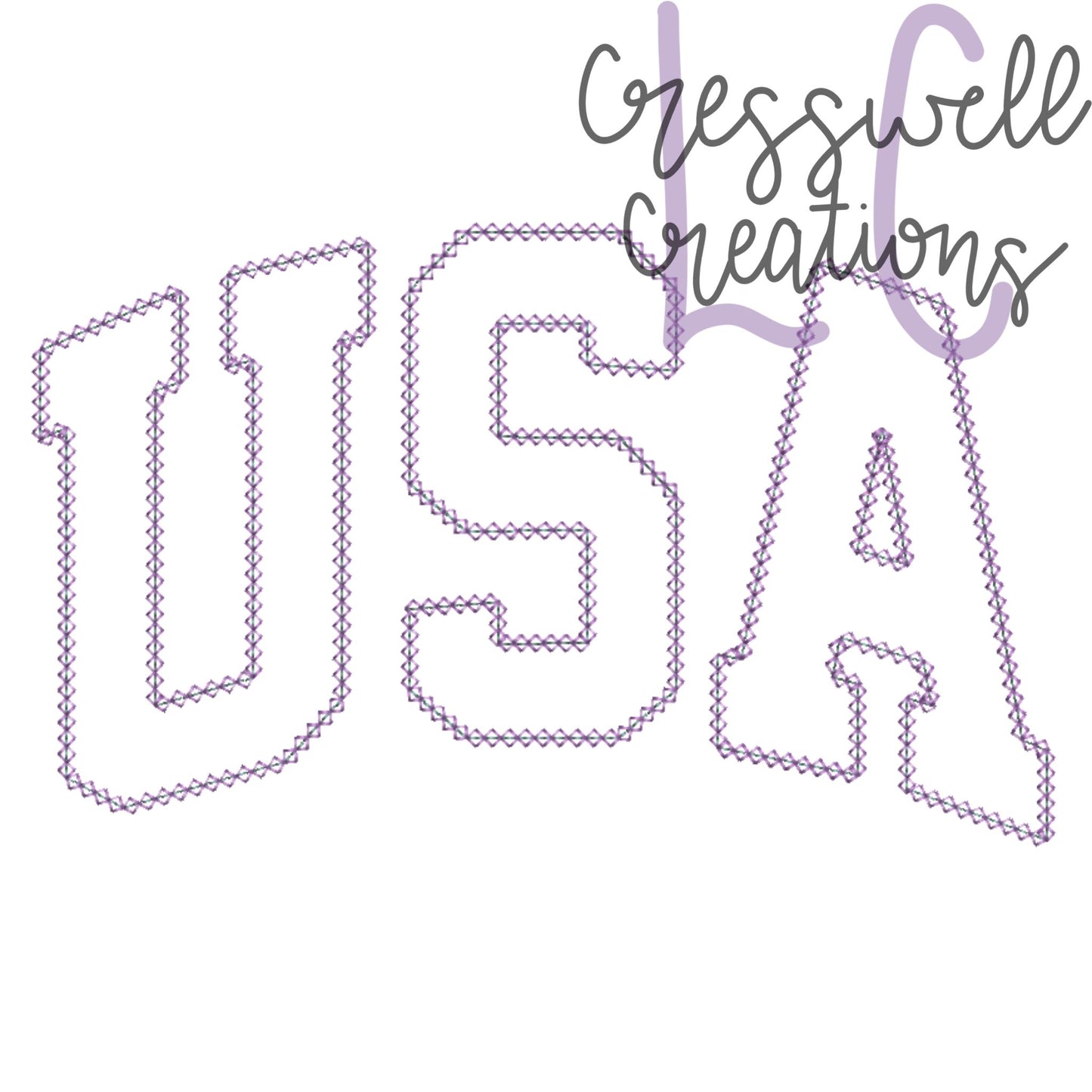 USA Diamond Stitch Applique Embroidery Design