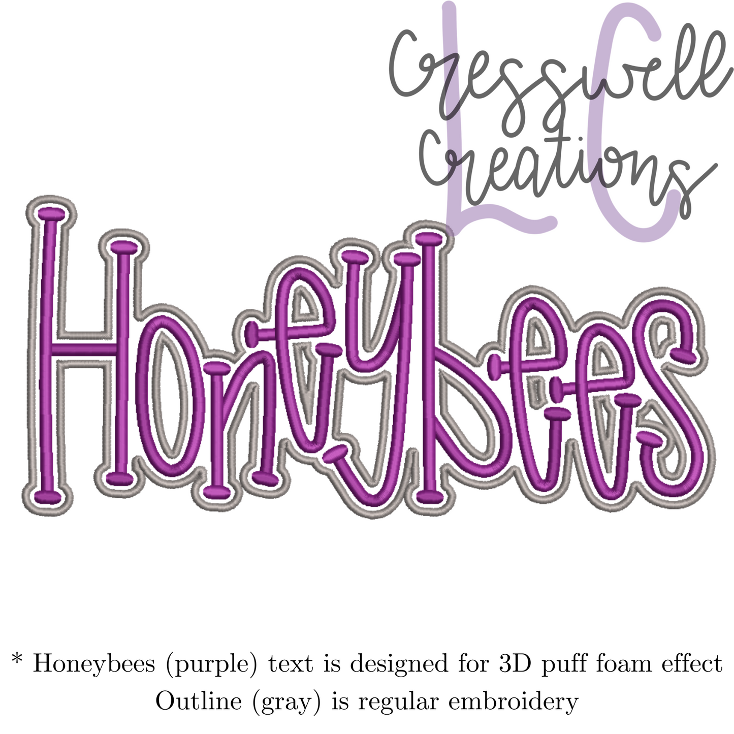 Honeybees 3D Puff Machine Embroidery Design
