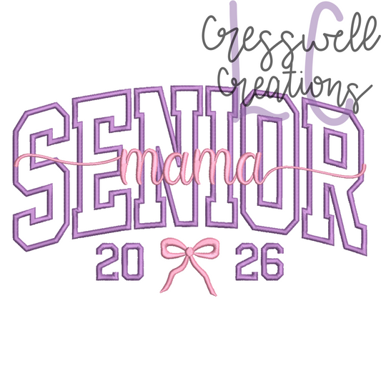 Senior Mama Applique Machine Embroidery Design