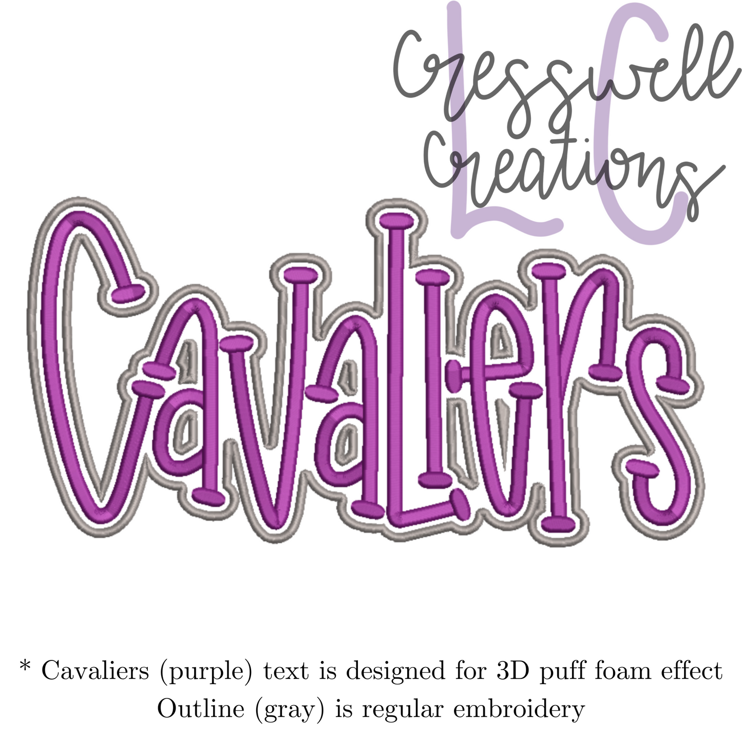 Cavaliers 3D Puff Machine Embroidery Design
