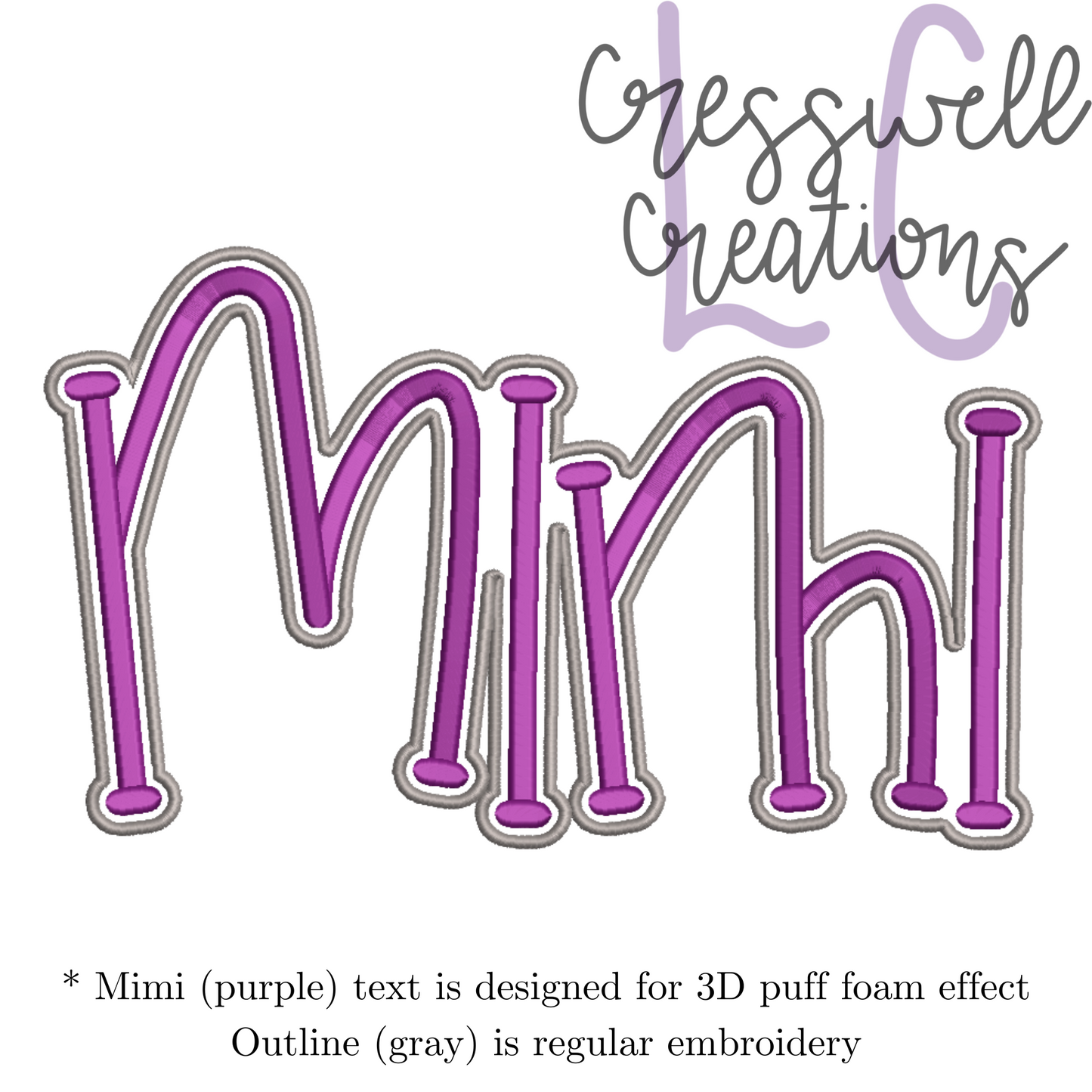 Mimi 3D Puff Machine Embroidery Design