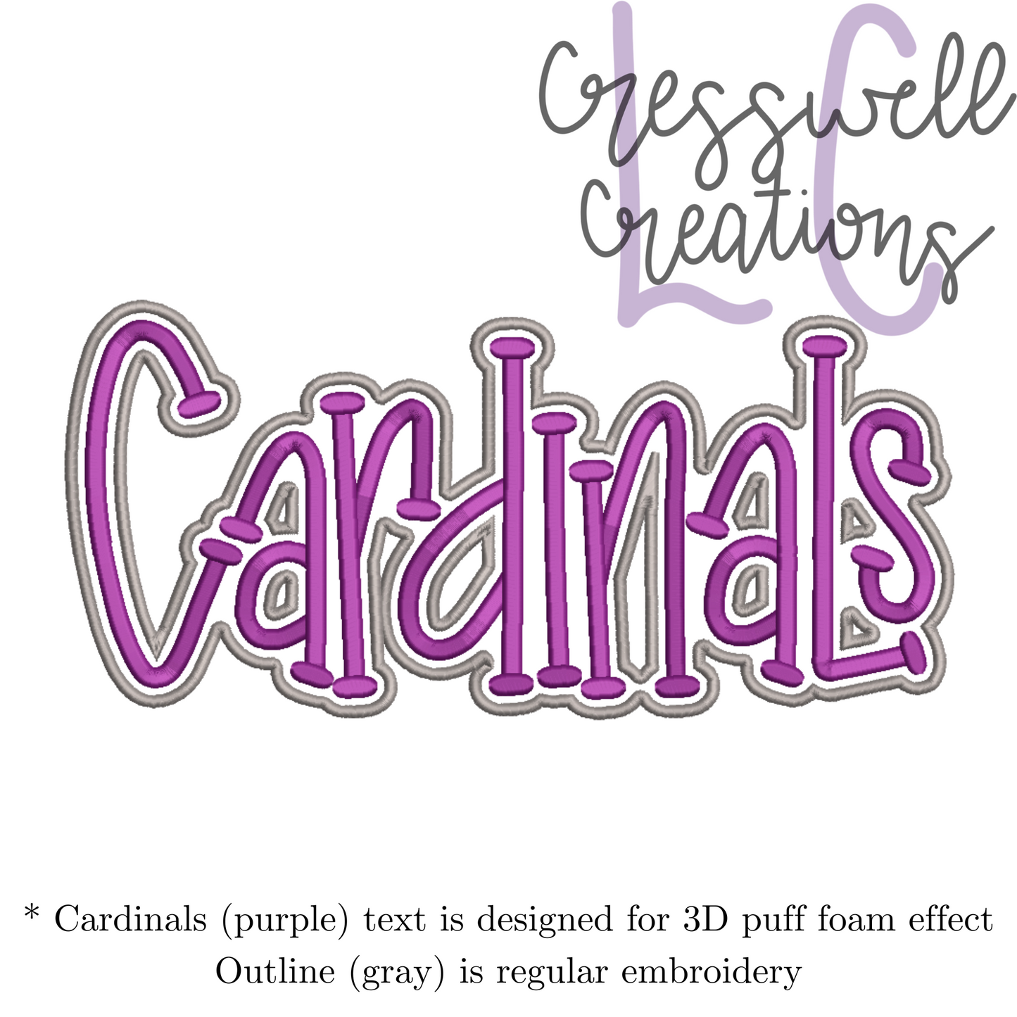 Cardinals 3D Puff Machine Embroidery Design
