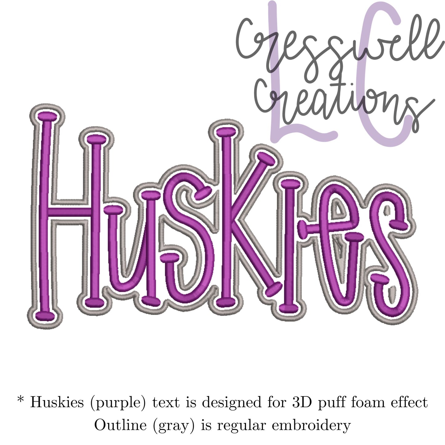 Huskies3D Puff Machine Embroidery Design