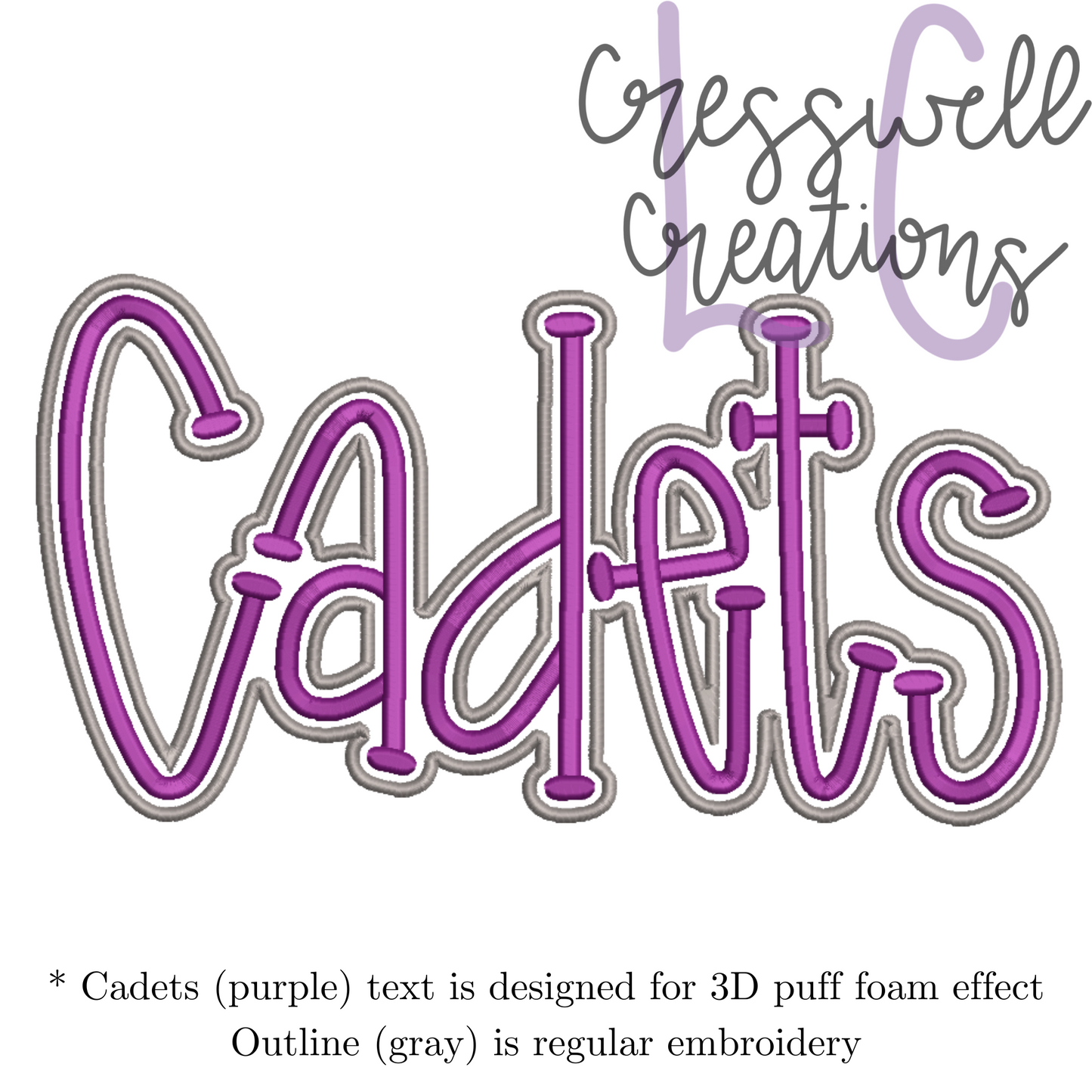 Cadets 3D Puff Machine Embroidery Design