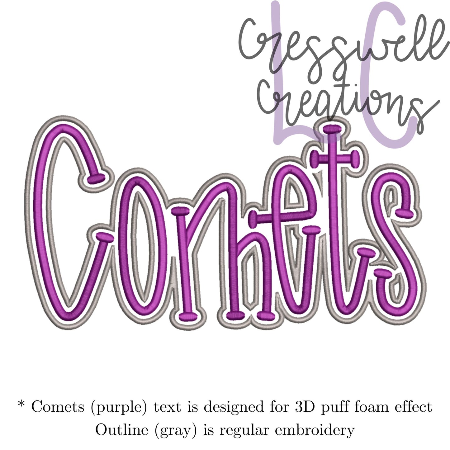 Comets 3D Puff Machine Embroidery Design