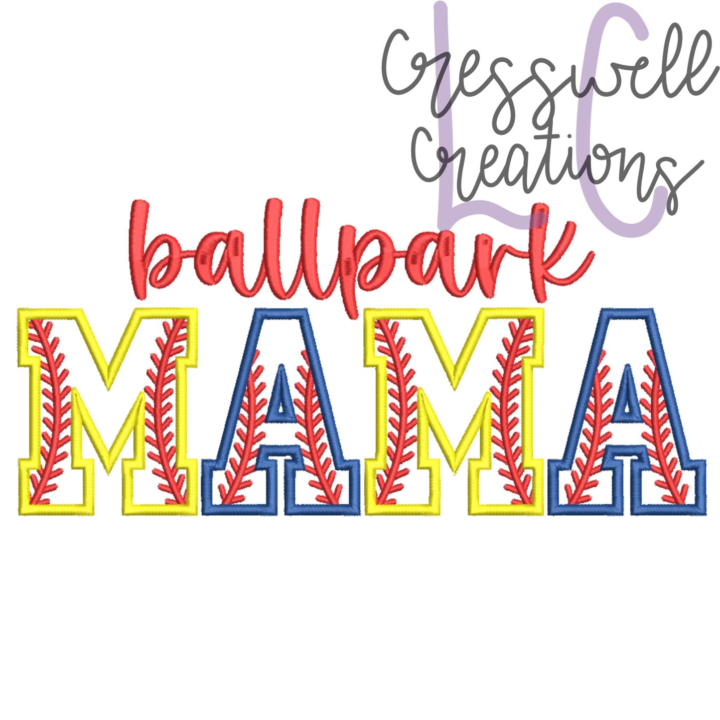Ballpark Mama Applique Machine Embroidery Design // Includes Laces Design for Sleeves