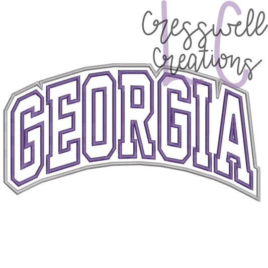 Georgia Varsity Satin Stitch Double Applique