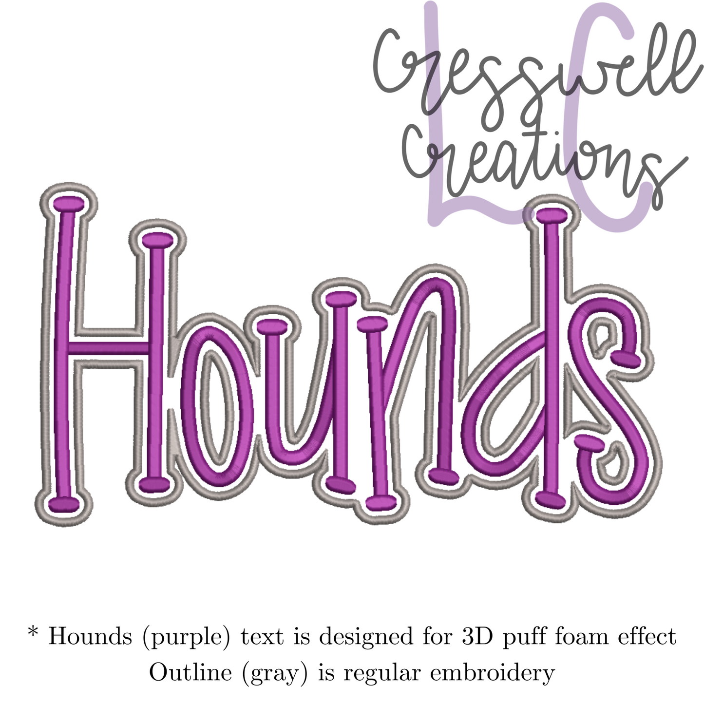 Hounds 3D Puff Machine Embroidery Design