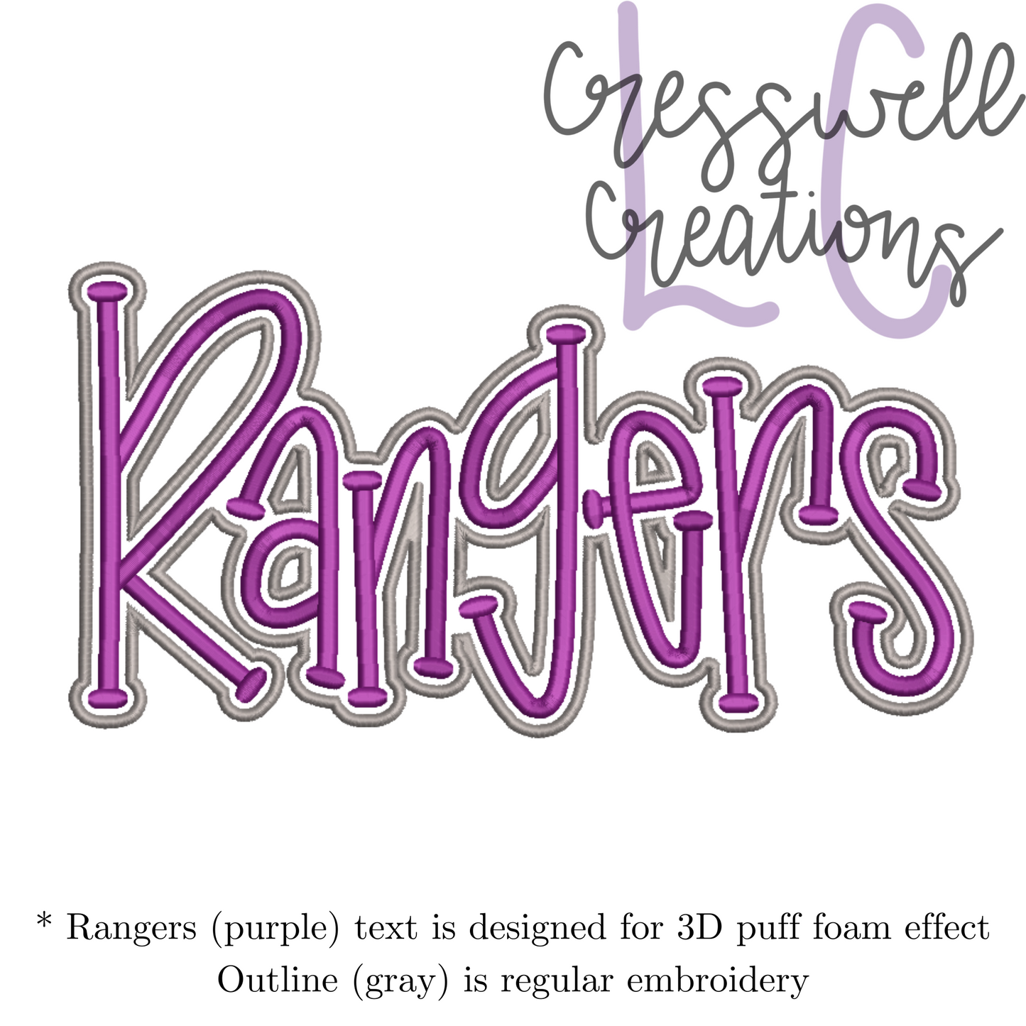 Rangers 3D Puff Machine Embroidery Design
