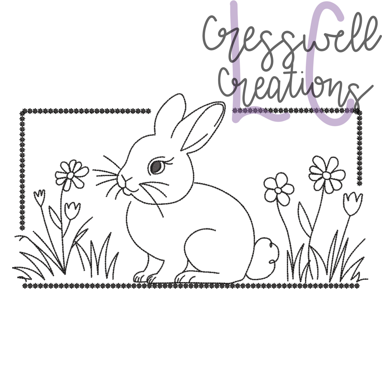 Bunny Bean Stitch Machine Embroidery Design