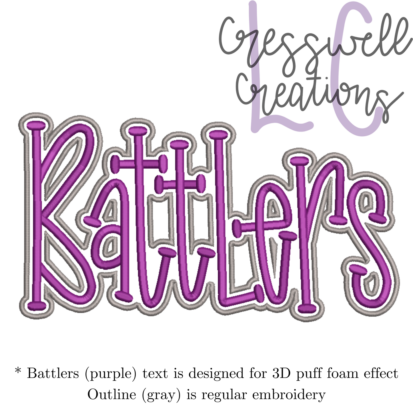 Battlers 3D Puff Machine Embroidery Design