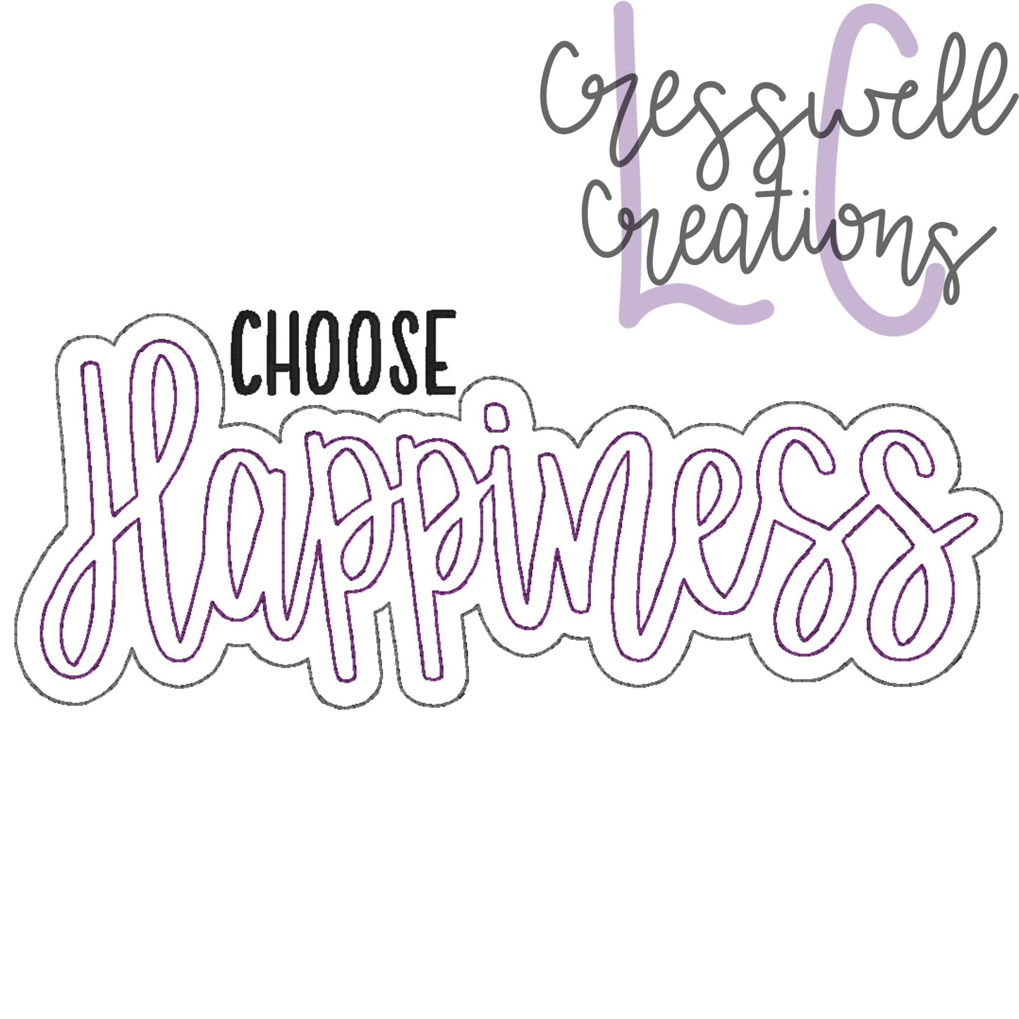Choose Happiness Bean Stitch Double Applique