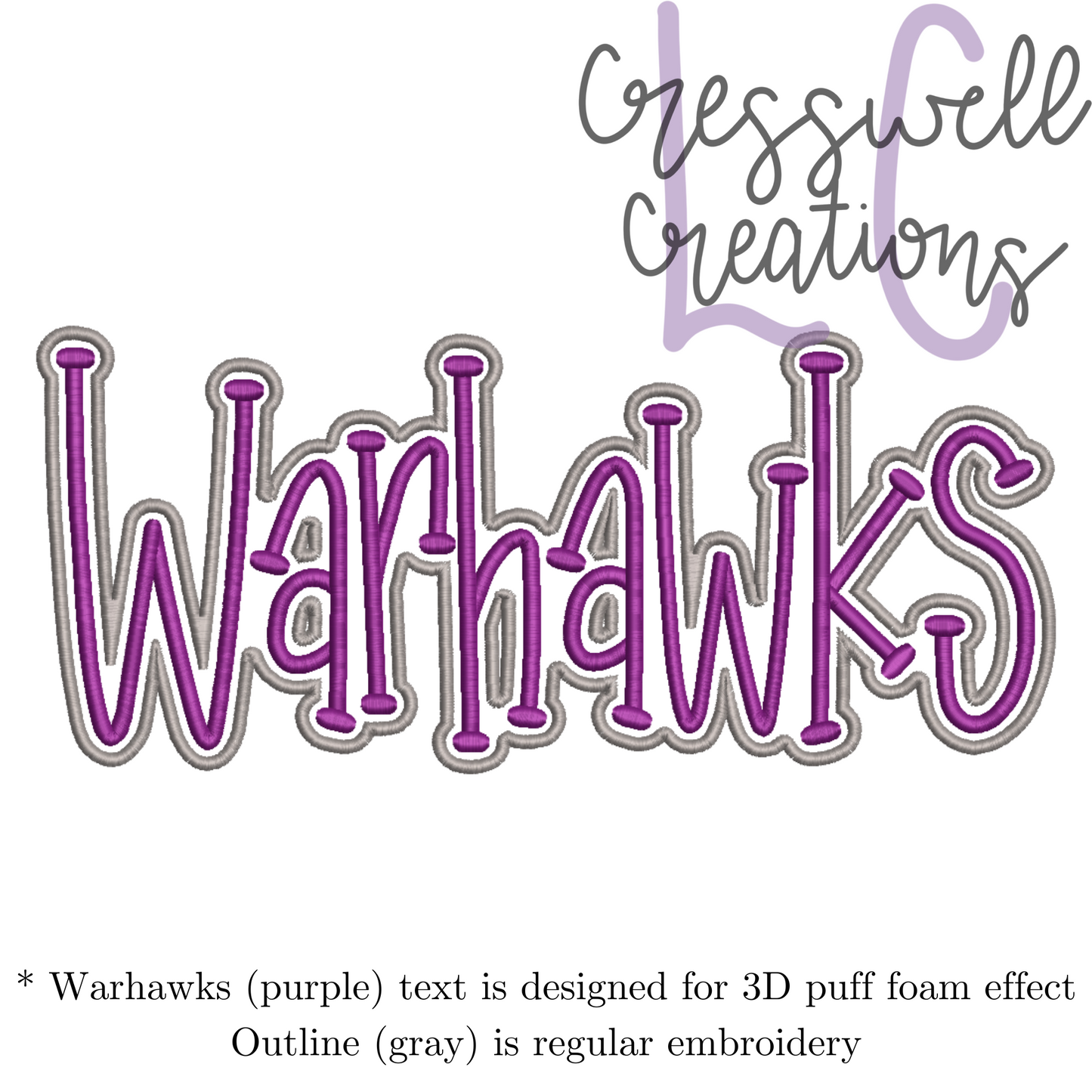Warhawks 3D Puff Machine Embroidery Design