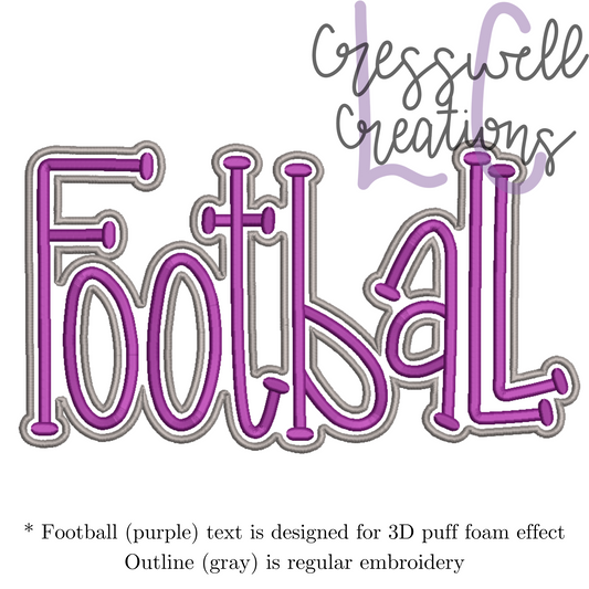Football Puff Machine Embroidery Design