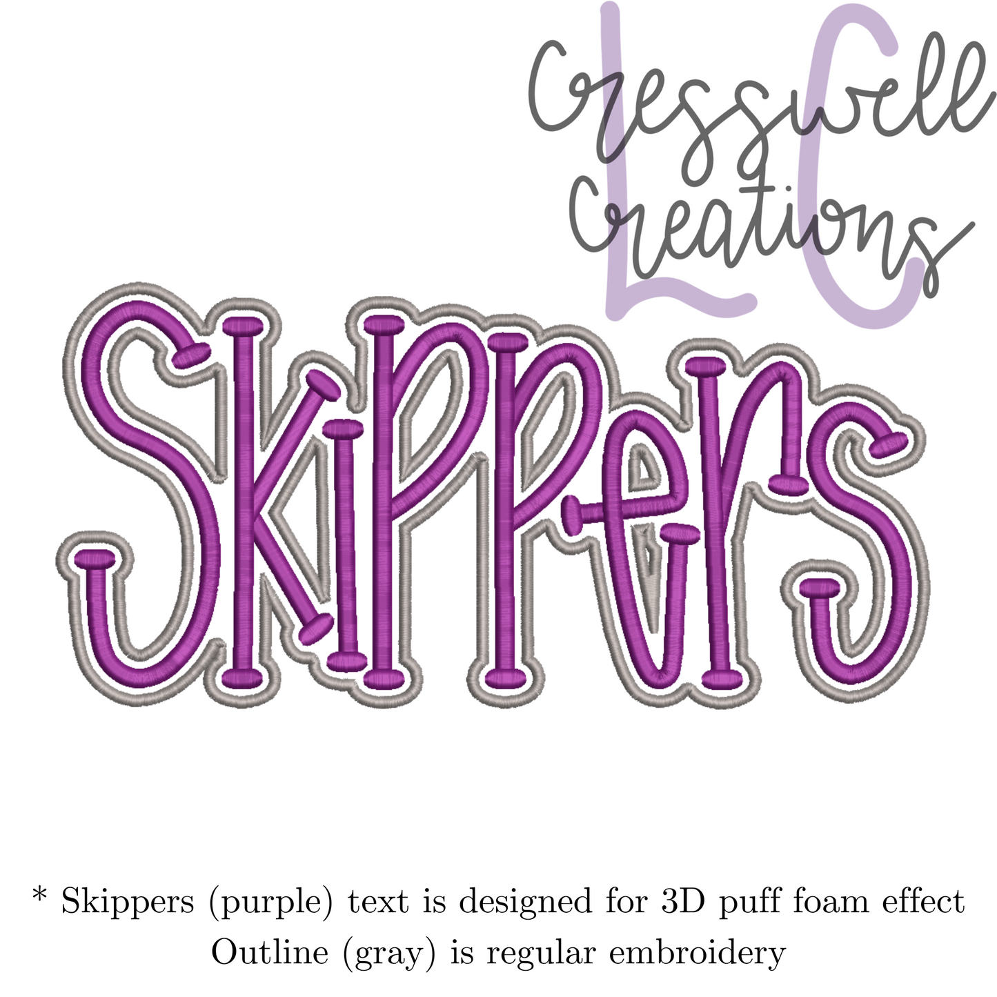 Skippers 3D Puff Machine Embroidery Design